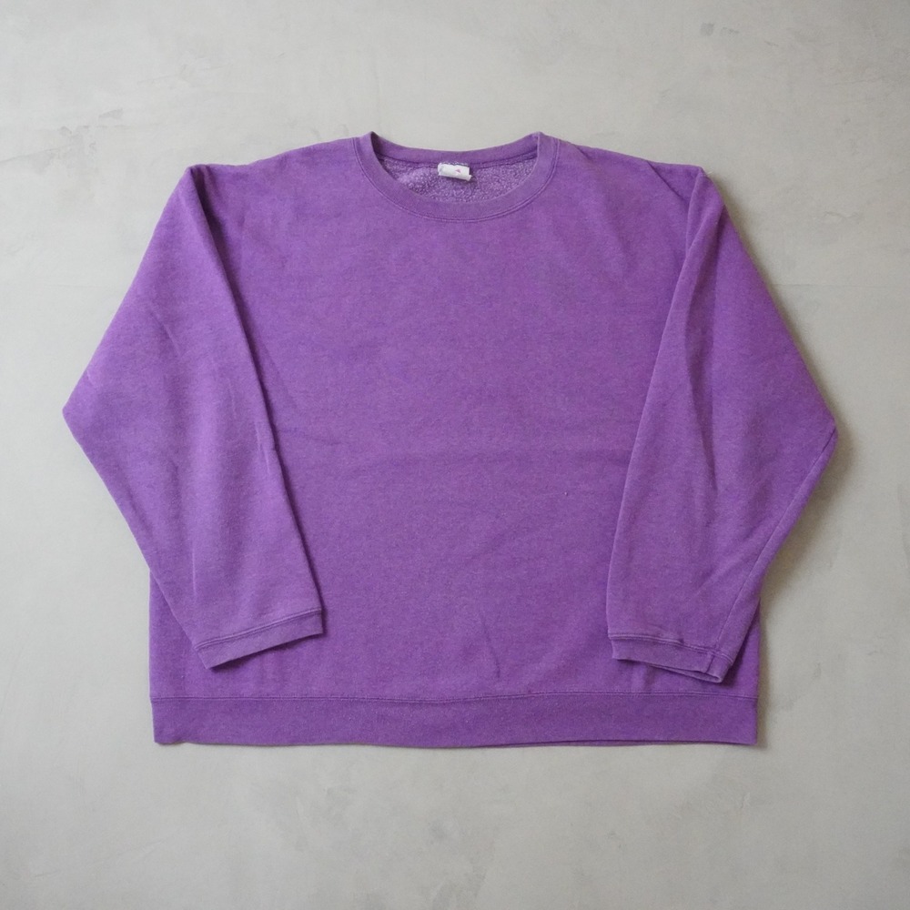 Vintage Hanes Her Way Sweatshirt XL Womens Purple Crew Neck Fleece Pullover 90s